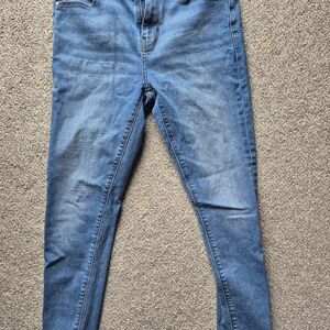 ASOS Blue High-Waist Skinny Jeans